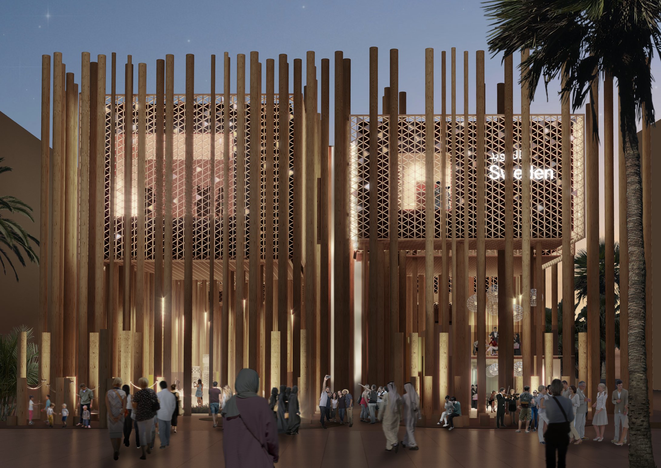 Illustration of the Swedish Pavillion at the Dubai expo