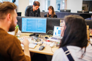 People working on computers