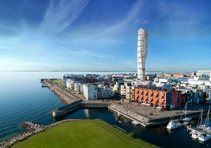 Western harbour Malmö with blue sky