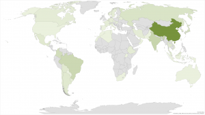 Map over visiting countries