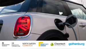 Mini Cooper Car from behind with partner logos