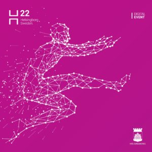 H22 Summi, jumping figure on pink background