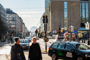 Busy street in Stockholm
