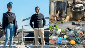 Collage of photos from Somaliland ans founders of QC Renewable Energy