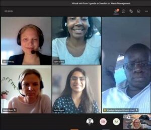 People smiling in digital meeting