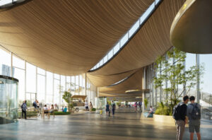 Illustration of the new travel centre from inside