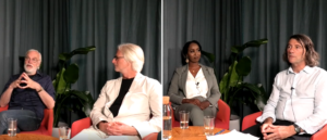 Participants talking in the studio