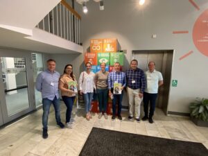 Group in front of global goals cubes