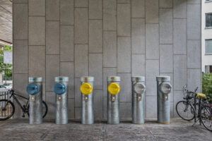 Recycling bins in Royal seaport